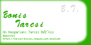 bonis tarcsi business card